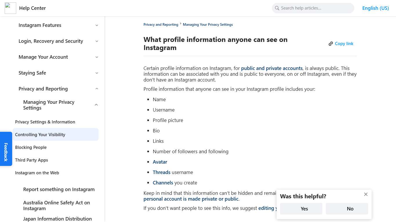 What profile information anyone can see on Instagram Instagram Help Center